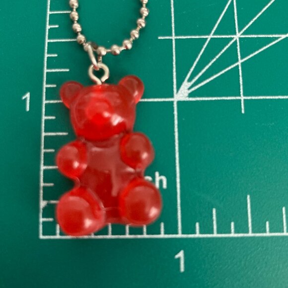 Gummy Bear Charm Necklace Cherry Red Resin 19" Ball Chain Ardene NWT Cute - Picture 6 of 9
